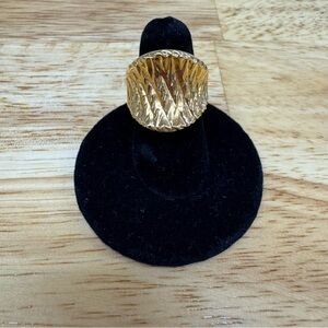 Milor 14k Gold Italy Resin Chunky Textured Ring Size 5